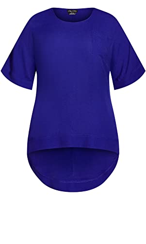 CITY CHIC Damska koszula plus size Easy Weekend Dress Shirt, Elektryczny niebieski, 48