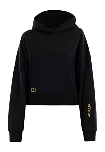 Hootomi damska bluza z kapturem, duży rozmiar, czarna, S, czarny, S