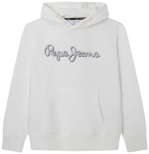 Pepe Jeans Chłopięca bluza z kapturem Nolan, Biały (nie biały), 14 Lat