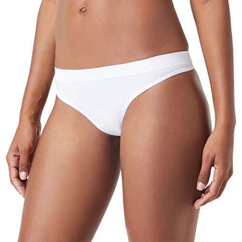 women'secret Damskie letnie bezszwowe stringi majtki, białe, standardowe, S