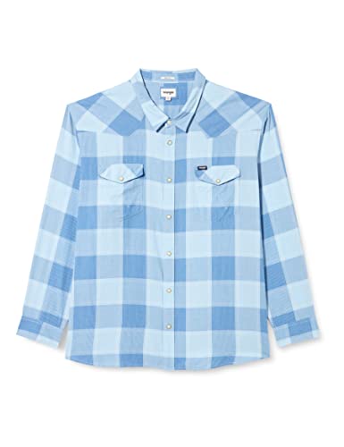 Wrangler Męska koszula westernowa, niebieska (Cerulean Blue), rozmiar S (DE)