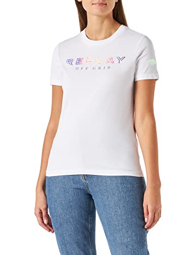 Replay Koszulka damska, 001 biały, XXS