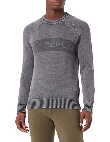 Replay Sweter męski, 294 Stone Grey, 3XL