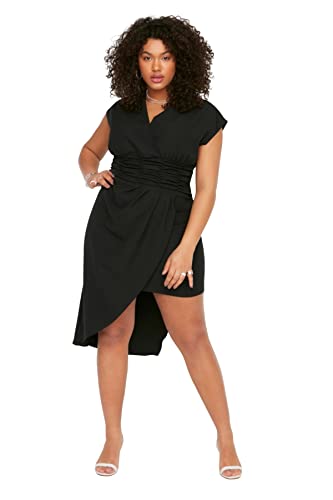 Trendyol Sukienka Curve Plus Size - czarna, Czarny, 70-Du?e rozmiary