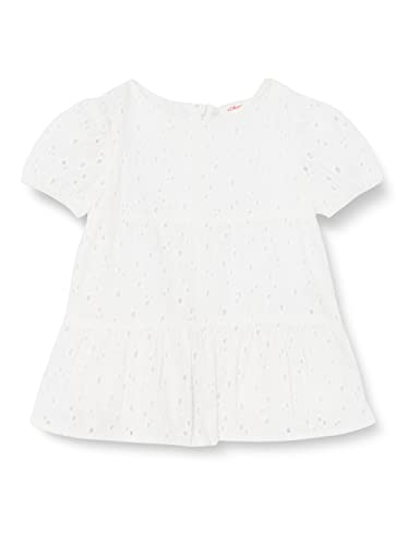s.Oliver Kleid Mit Lochstickerei Sukienka z haftem angielskiej dziewczyny, biały, 92