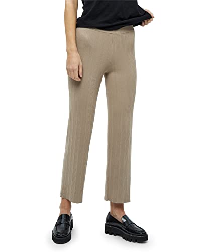 Desires Damskie spodnie z dzianiny Anne o średniej talii, szerokie spodnie z dzianiny, kostka brukowa, L, Kamień brukowy, L