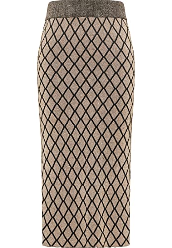 faina Spódnica z dzianiny damska 11019468, Wielbłąd, wielokolorowy, XS-S
