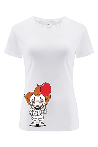 ERT GROUP oryginalny i oficjalnie licencjonowany horror biały t-shirt damski wzór It 007, dwustronny nadruk rozmiar XS, It 007 White 2, XS