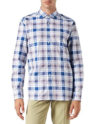 Hackett London Męska koszula w kratkę Slub Madras, 0aamulti, XXL