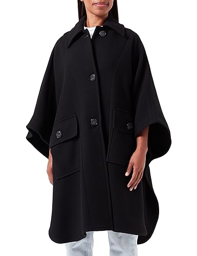 Pinko Motif Peleryna Tkanina Płaszcz Kobiety, Z99_NERO LIMOUSINE, M