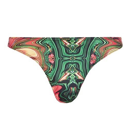 bruno banani liquify męskie stringi, Pomarańczowy/zielony nadruk, XL