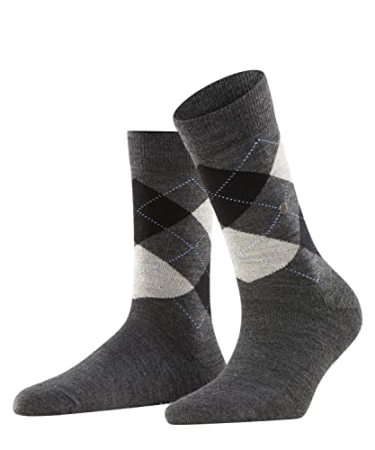 Burlington Kobiety Skarpety Marylebone W SO Wełna z wzorem 1 Para, Szary (Anthracite Melange 3090), 36-41