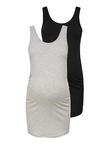 ONLY Damski top Mama długi, czarny, L