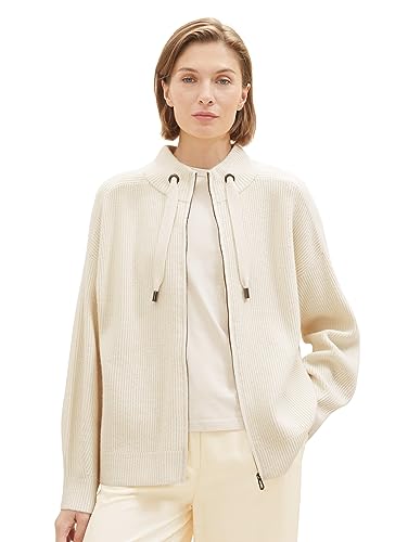 TOM TAILOR Damski kardigan z dzianiny, 10354 - Soft Beige Solid, XL