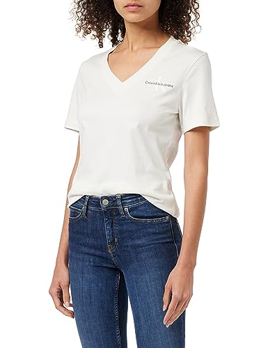 Calvin Klein Jeans S/S dzianinowe topy białe, biały, L