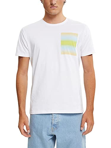 edc by ESPRIT Męski t-shirt 082CC2K312, 101/WHITE 2, standardowy