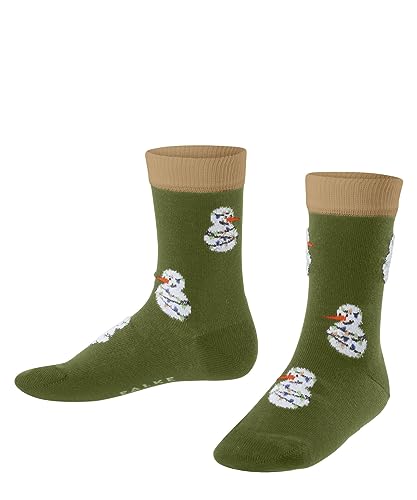 FALKE Unisex Dziecięce Śmieszne śniegowce bawełna półwysoka ze wzorem 1 para skarpet, zielony (Calla Green 7756), 23-26