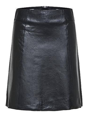 SELECTED FEMME Damska spódnica skórzana Slfnew Ibi Mw Leather Skirt B Noos, czarny, 40