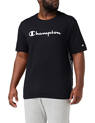 Champion Męski T-shirt American Tape Big Logo, czarny, XS