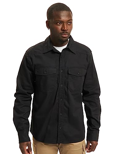 Brandit Koszula flanelowa męska koszula flanelowa czarna Basics, czarny, S