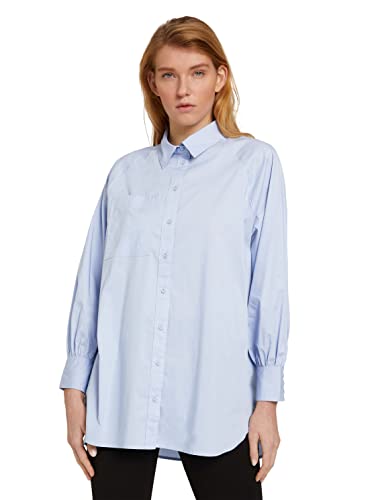 TOM TAILOR Denim Damski Bluzka oversize 1030109, 11486 - Brunnera Blue, M