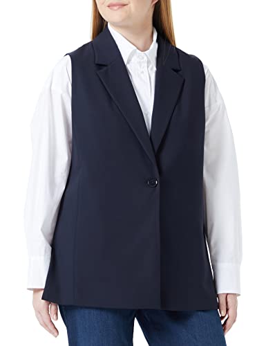 GERRY WEBER Damska kamizelka 840001-31340, tkanina, niebiesko-granatowa, 48, Niebieski-granatowy, 48