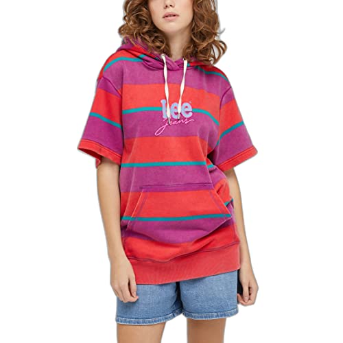 Lee Damska bluza z kapturem, Czerwony, XS