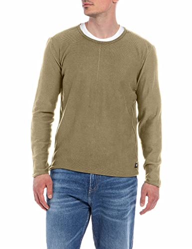 Replay Sweter męski, 104 Warn Grey, XL