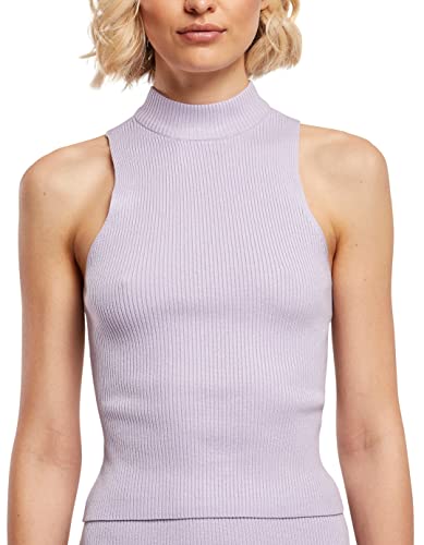 Urban Classics Women's Ladies Short Rib Knit Turtleneck Top T-Shirt, fioletowy, XL, fioletowy, XL