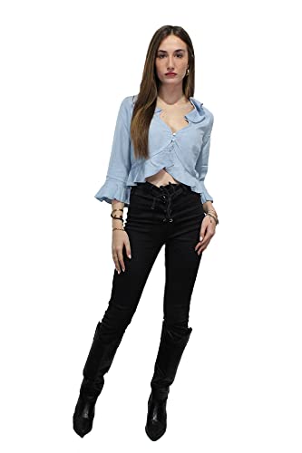 Pinko Stoper Bluzka Denim Lyocell Koszula Damska, Pje_mycie Jasne, 32