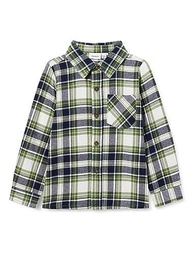 Bestseller A/S Nmmlofane LS Koszula męska Unisex Dziecko Długi rękaw, Dill, 86
