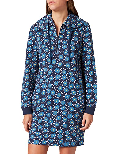 Love Moschino Damska bluza z kapturem z długim rękawem, fiori fond.blu, 42