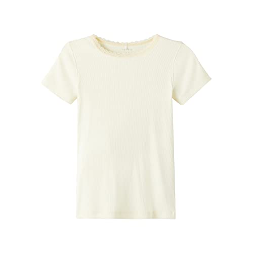 NAME IT Koszulka dziewczęca Nkfkab Ss Slim Top Noos, Lemon Icing, 158/164 cm
