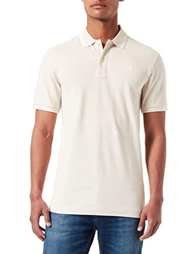 G-STAR RAW Męska koszulka polo Dunda Slim Stripe, Weiß (Dk Talc 5864-a488), XS