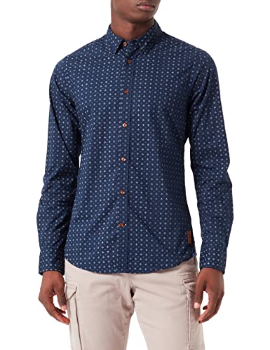 Scotch & Soda Męska koszula Slim Fit z nadrukiem popeliny, Combo C 0219, S