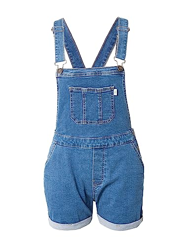 Urban Classics Damskie spodnie ogrodniczki z krótkim rękawem organicznym, dostępne w wielu różnych kolorach, rozmiary XS-5XL, Clearblue Washed, XL