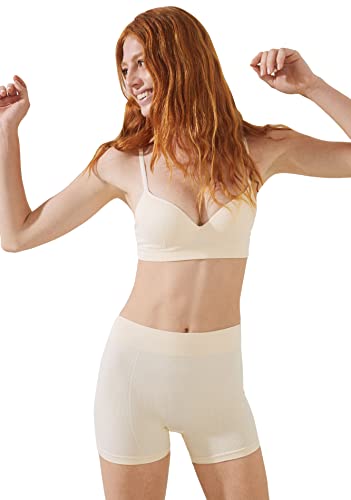 women'secret Damski piękny bezszwowy zielony biustonosz, kość słoniowa, 85B