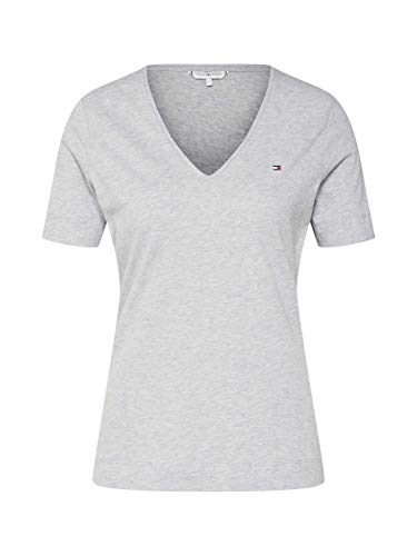 Tommy Hilfiger Damska koszulka Za New Lucy V-nk Top Ss, jasnoszary wrzos, XS