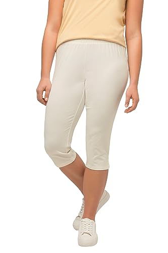 Ulla Popken, Damskie legginsy Capri z bocznymi nogawkami, białawy, 54-56