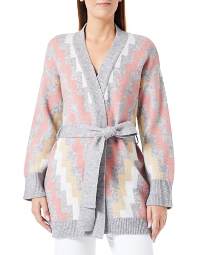 aleva Damski otwarty kardigan z dzianiny 15525118-AL04, różowy, wielokolorowy, XL/XXL, Różowy, wielokolorowy., XL-XXL