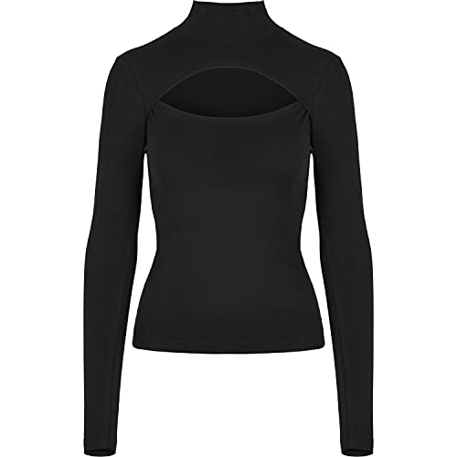 Urban Classics Damska koszulka z długim rękawem z wycięciami, czarny, 3XL