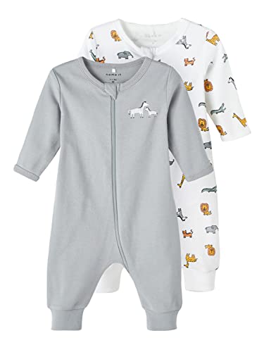 NAME IT Unisex Baby NBNNIGHTSUIT 2P Zip Safari NOOS śpiwór, Quarry, 50, quarry, 50