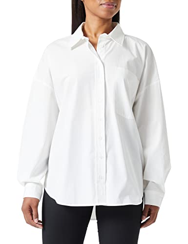 Koton Damska koszulka oversized Cotton Long Sleeve Pocket Detail Shirt, biały (000), 34