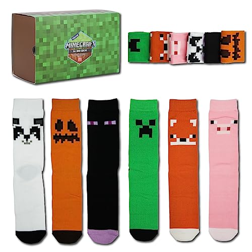 Paladone Minecraft Odd Socks, zbuduj swój własny przytulny zestaw skarpet, zawiera sześć nierównych skarpet Odd Socks, wielokolorowy, 36