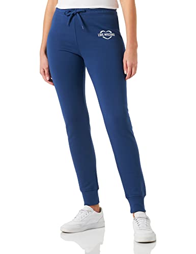 Love Moschino Damskie spodnie dresowe Slim Fit Jogger z nadrukiem holograficznym, niebieski, 46