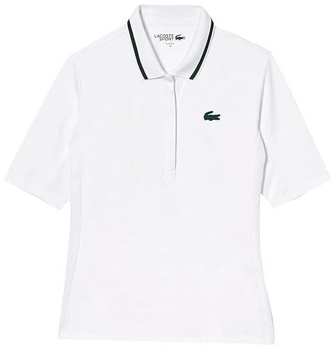 Lacoste Damska koszulka polo PF9287, biała/zielona, XXS