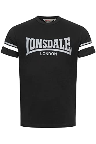 Lonsdale T-shirt męski, regularny krój, CREICH, czarny/biały/szary, 3XL 117363