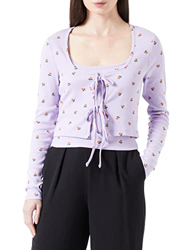 ONLY Onlfenja L/S AOP Top Set Cs JRS koszulka z długim rękawem, Fioletowa róża/Aop: małe kwiaty, L