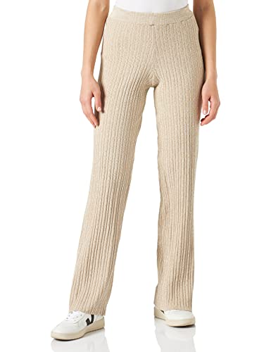 ONLY Damskie spodnie ONLHARPER Wide Pant CC KNT, Whitecap Gray/Pattern:Irish Cream, L, Whitecap Gray/Pattern:irish Cream, L