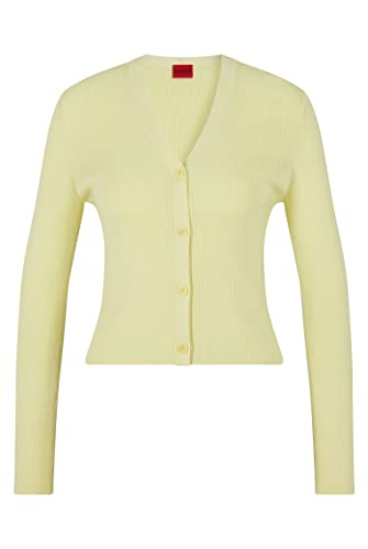 HUGO Damski kardigan Sarmeeny Knitted, Light/Pastel Yellow745, L